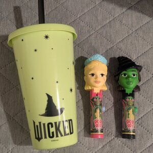 WICKED Bundle Wicked Elphaba Zak Tumbler 25 Oz 2 Wicked Pop Ups Lollypops-New
